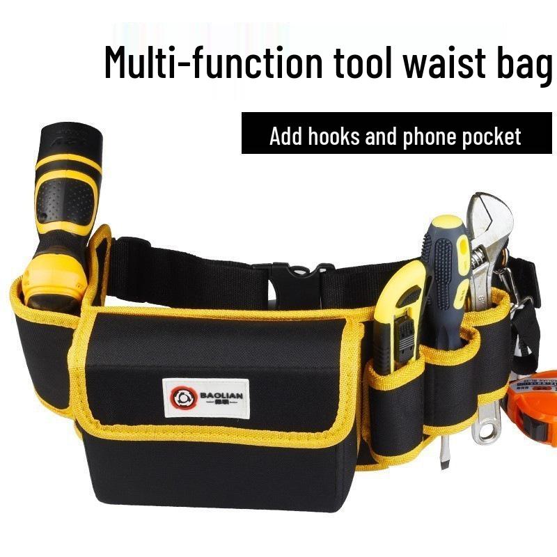 Canvas Multifunction Electrician Waist Tool Bag with Oxford Cloth
