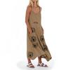 Women's Casual V Neck Dot Print Sleeveless Pocket Suspender Dress