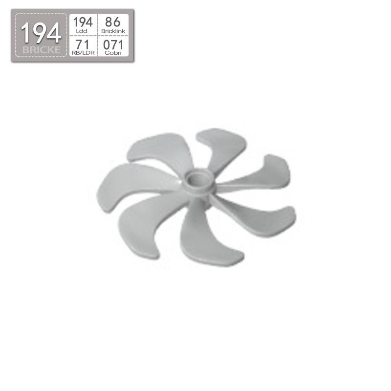 BRICKE 87751 6x6 Center Hole Propeller Building Block Set (7 Pieces), Compatible with LEGO MOC Accessories. Piece светло-серый