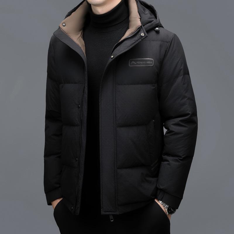 Winter Middle-aged Dad Down Jacket Sheepskin Men's Thickened Loose Coat Plus Velvet Lapel Down Jacket Men's Clothing