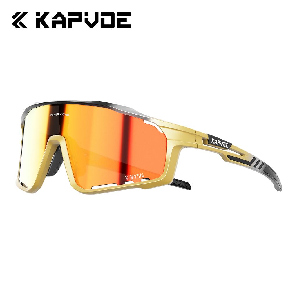 Kapvoe 3lens Cycling Glasses for Men MTB Sunglasses Mountain Bike Bicycle Eyewear Women Sports Goggles Road Speed Skating