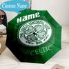 Custom Name Umbrella Celtic Football Crest Umbrella 8-Frame for Travel, Camping, Casual Lightweight Portable, Essential for Family Gifts