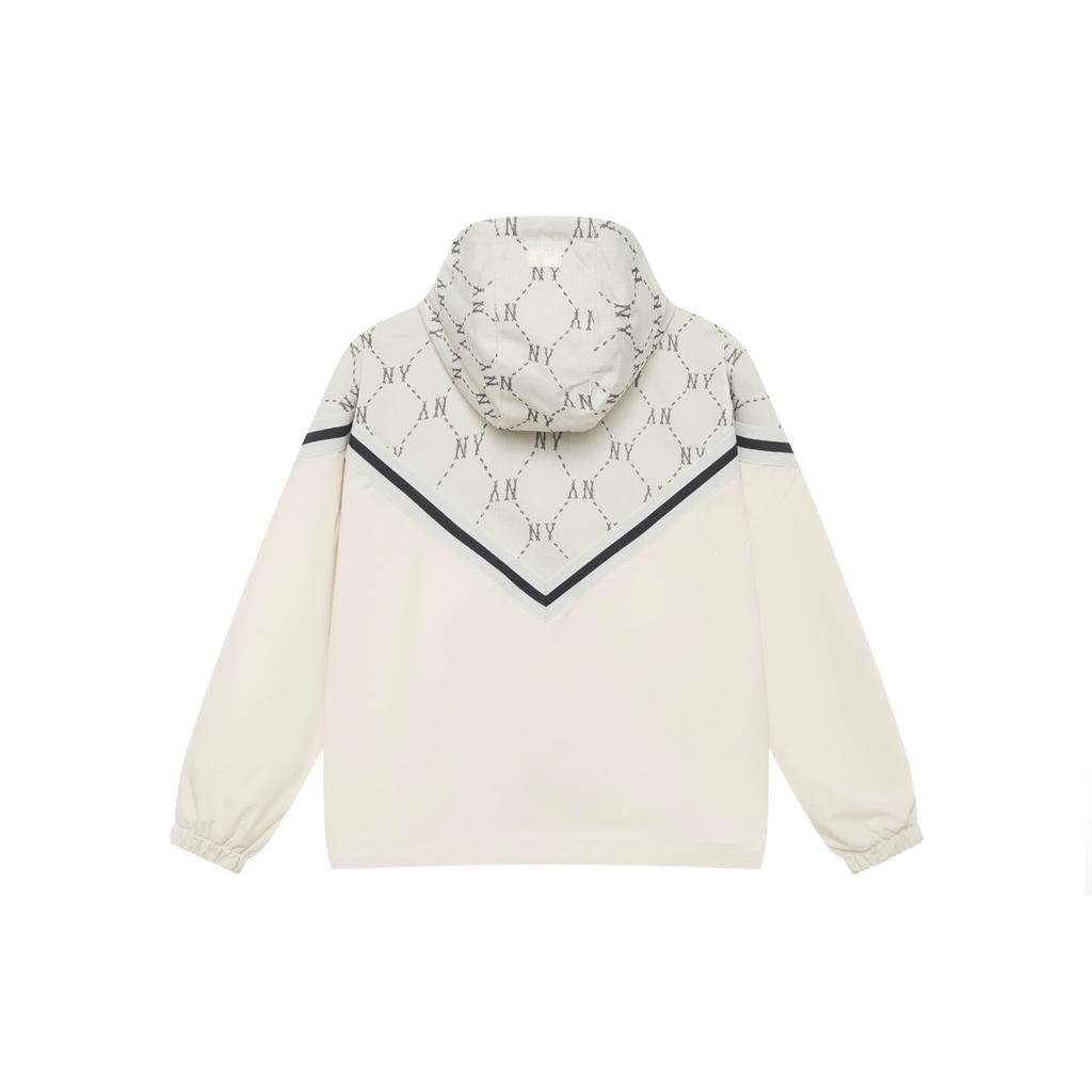 New MLB MONOGRAM Collection New York Yankees 24FW Windproof Jacket Unisex Dark Cream 3AWJM0144-50CRD