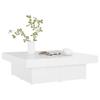 Mesa de Centro Branca Brilhante 90 x 90 x 28 cm Madeira de Engenharia