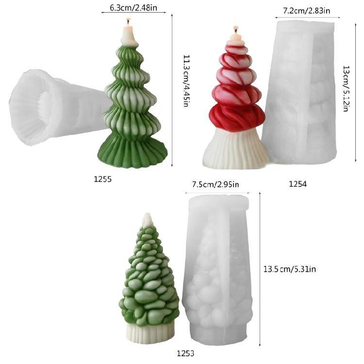 Silicone Molds Ornament Mold Christmas Tree Shape Silicone Candle Molds Candle Making Supply Silicone Texture for Candle