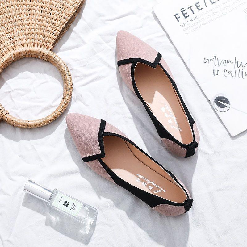 

Интернет-знаменитости остроносые женские туфли 2025 весна и осень универсальные одинарные туфли мягкая подошва замша профессиональные рабочие туфли сказочные нежные балетки 40