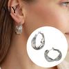 Minimalist Geometric Jewelry 1 Pair Twisted Hoop Earrings for Women, Chunky Lightweight Earrings, Large Vintage Daily Prom Party Eye-catching