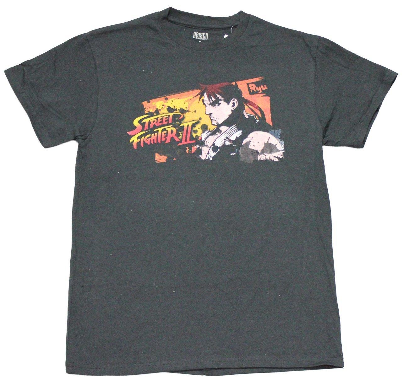 Street Fighter II New Adult T-Shirt - Ryu Fighter Facing Name XXXXL