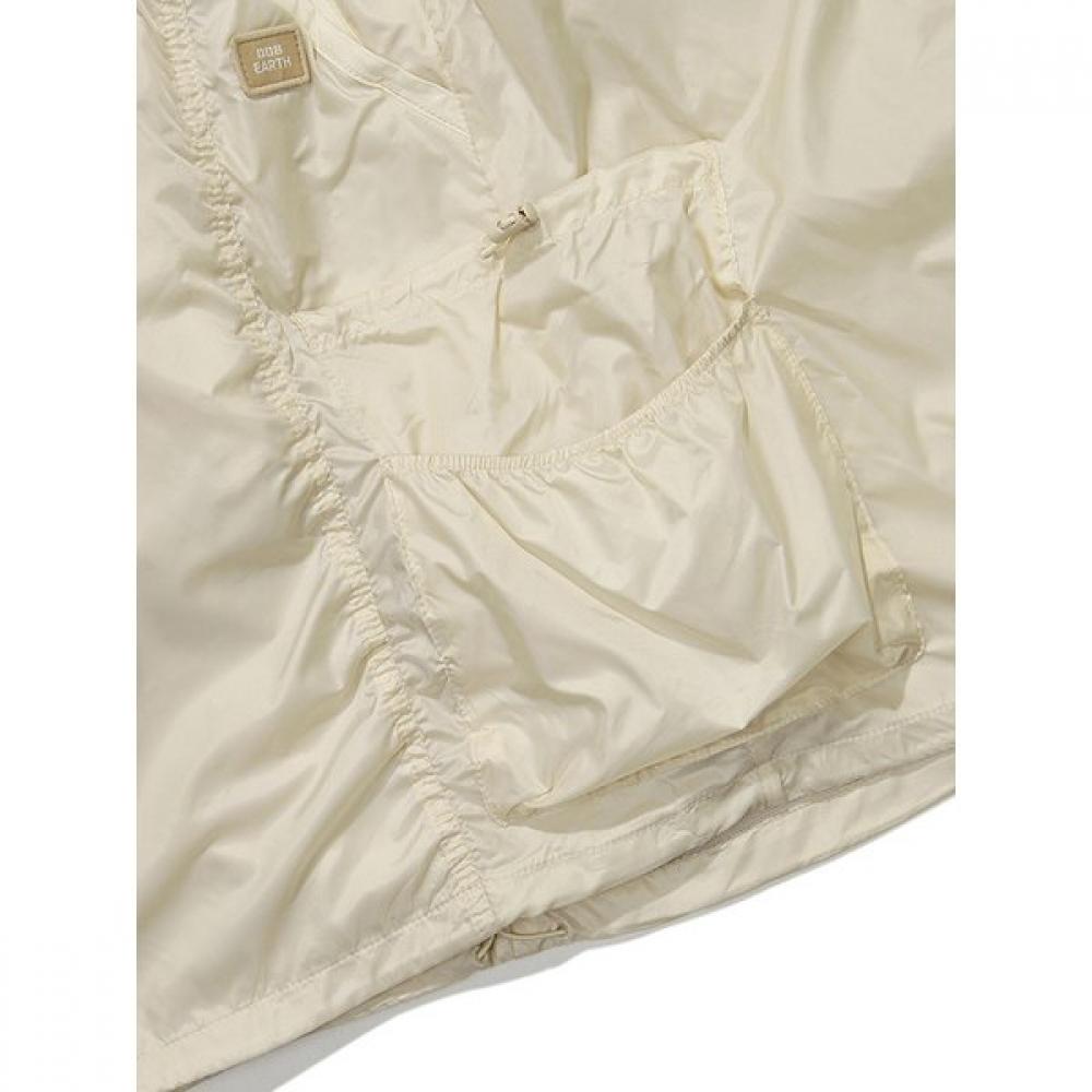 Women Shirring Cargo Midi Skirt  Cream 