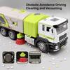 1:50 Electric Sweeper Model Toy Cars Alloy Diecast Garbage Trucks Sound Light Doors Opened Engineering Vehicles for Kids Gifts
