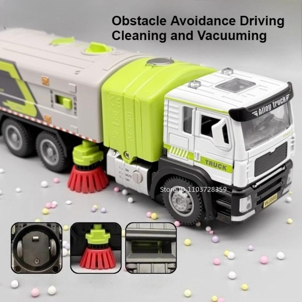 1:50 Electric Sweeper Model Toy Cars Alloy Diecast Garbage Trucks Sound Light Doors Opened Engineering Vehicles for Kids Gifts