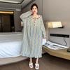 Autumn Pure Cotton Plus Size Nightgown - Women's Oversized Print Homewear & Outerwear