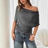 Summer New Women's T-shirt, Sexy Slim One Shoulder Bat Sleeve Top for Foreign Trade