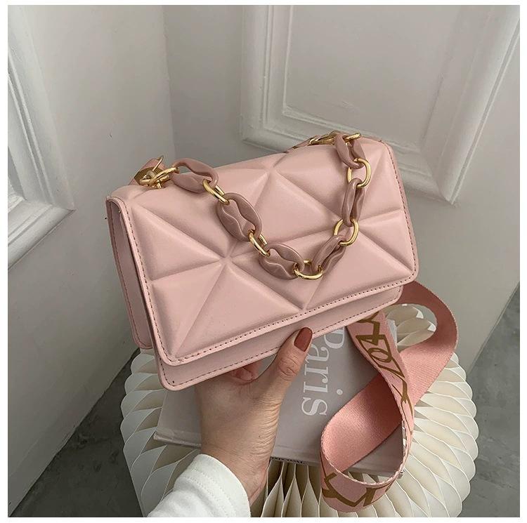 

Новая модная простая темпераментная универсальная высококачественная текстура модная женская сумка через плечо женская сумка-мессенджер розовый