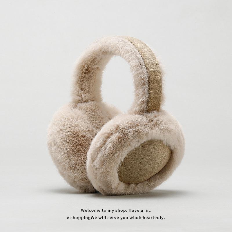Maillard Brown Plush Earmuffs - Cute, Warm Ear Protection for Winter Cycling