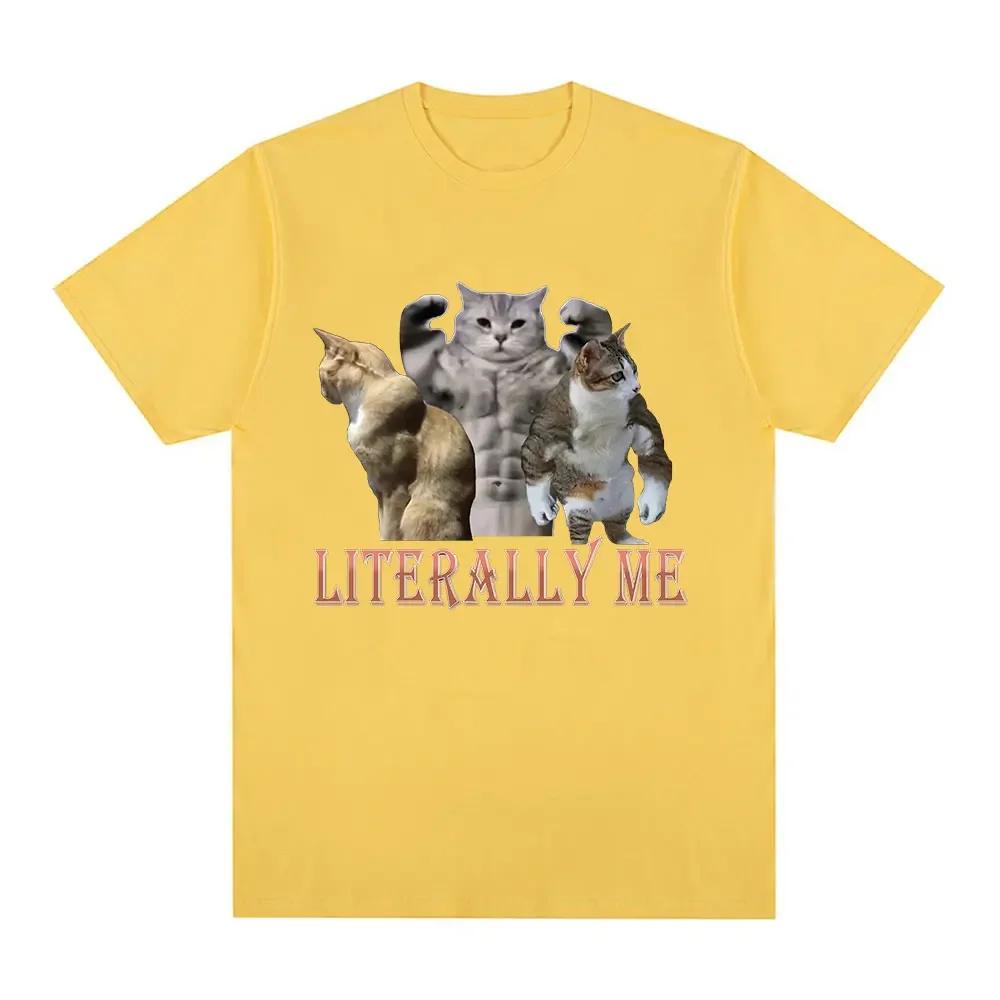 

Buff Cats Meme Literal Me Tshirt Fitness Gym Women s Fashion Hip Hop Short Sleeve Tshirt Casual T-shirt 4XL