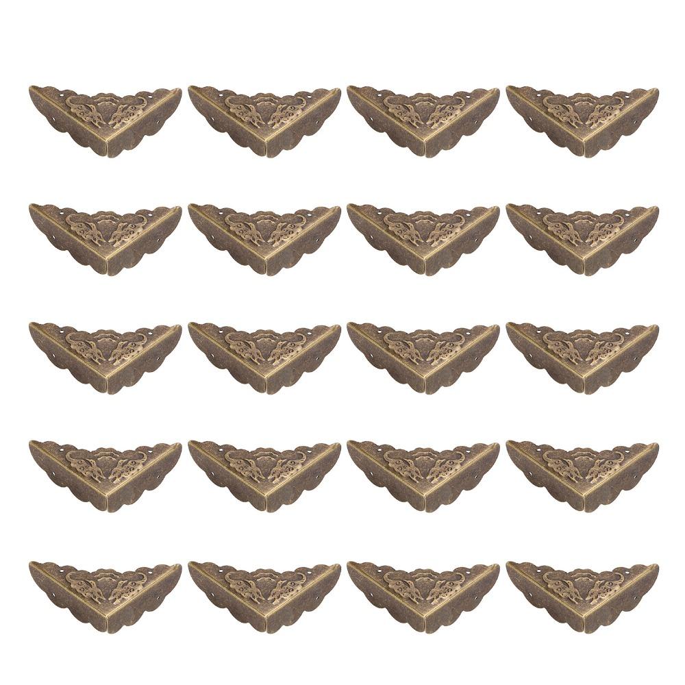 40pcs Bronze Box Corner Protectors Right Angle Edge Guard Protector  Wooden Chest