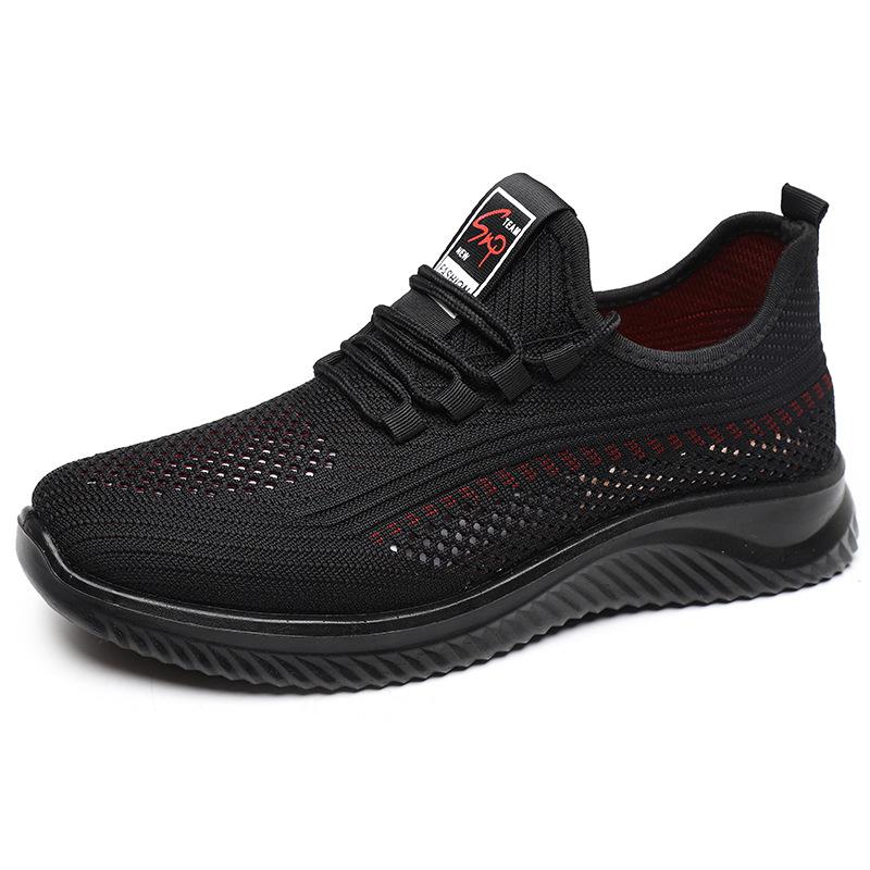 2025 New Summer Net Shoes Men's Breathable Hollow Cloth Shoes Men's Soft Sole Middle-aged and Elderly Dad Shoes Running Shoes