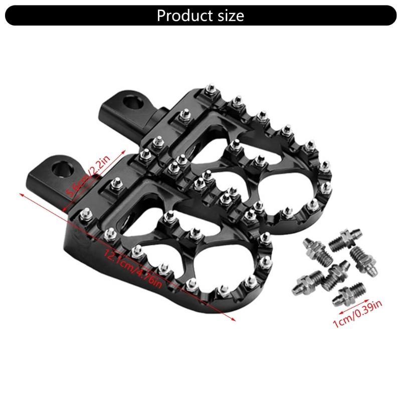 Anti Slip Lightweight Motorcycle Footrests Pegs With Vintage Styling Heavy Duty Aluminum Alloy Universal Application 2x