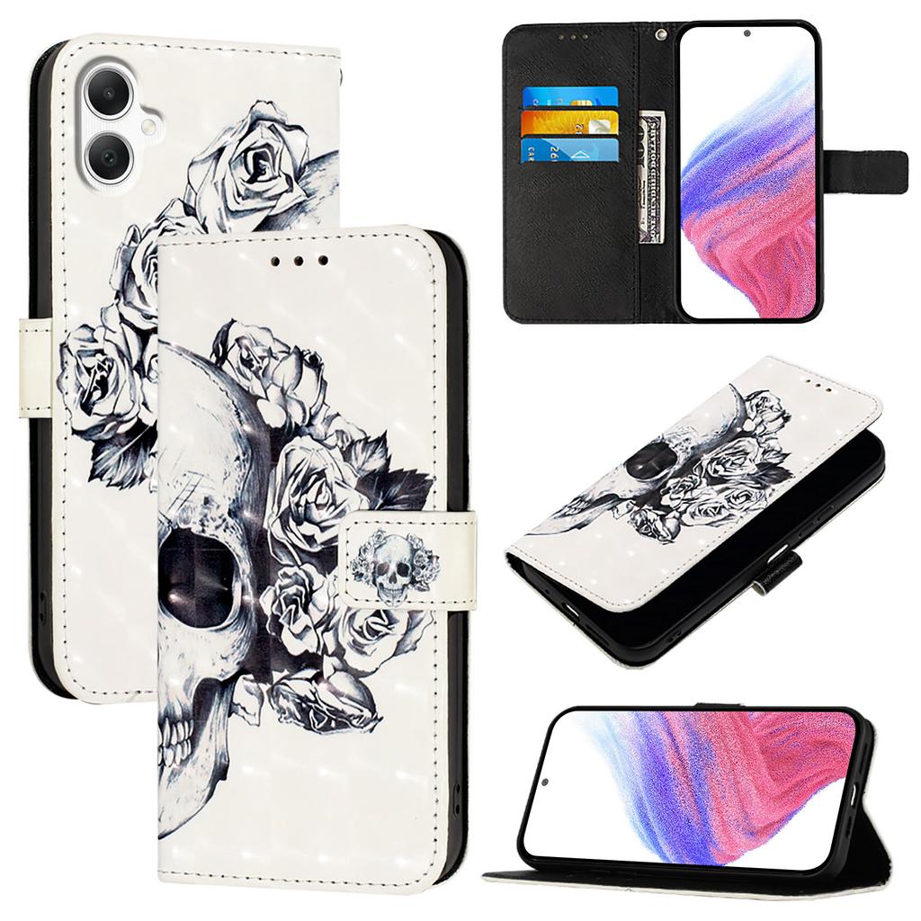 For Samsung Galaxy A06 4G Leather Case Pattern Printing Wallet Stand Mobile Cover with Strap