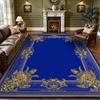 Persian Retro Large Living Room Sofa Carpet Blue-gold Washable Antiskid Decoration Bedroom Rug Soft Luxury Large Area Study Mat