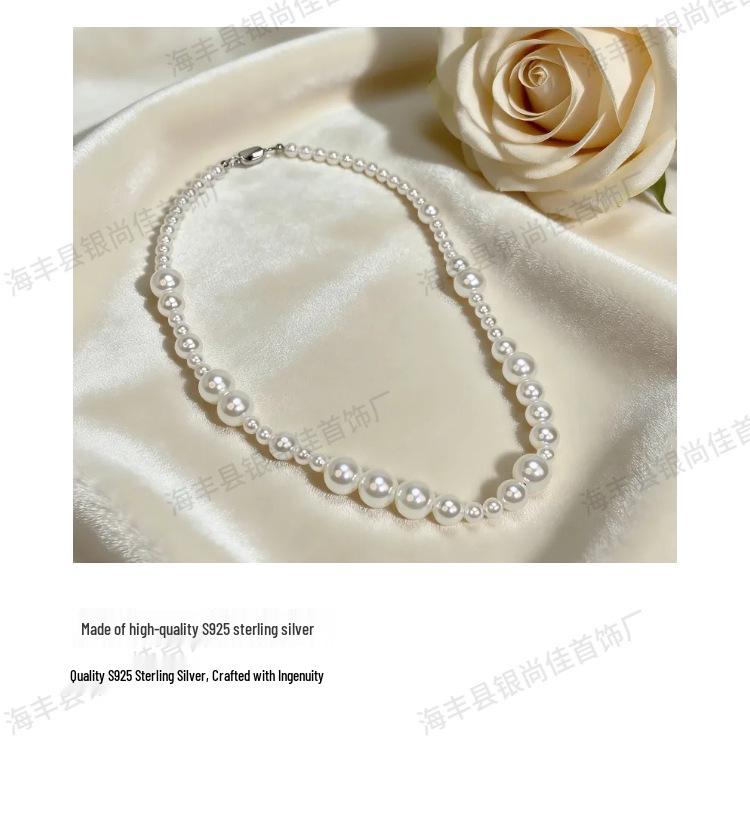 S925 Sterling Silver Bubble Pearl Clavicle Necklace - Elegant & Luxurious Fashion Statement