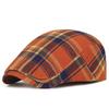 Adjustable Fine Stripe Lattice Berets Hat Women Men Spring Summer Plaid Visors Red Green Blue Duckbill Literary Checkered Cap