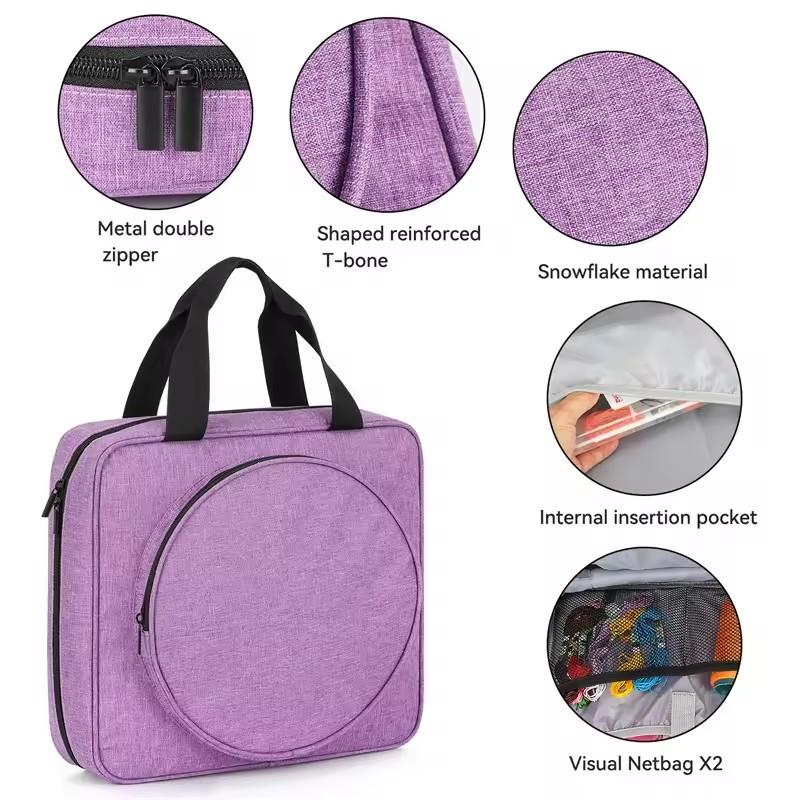 Large Capacity Embroidery Sewing Storage Bag, Durable Square Round Handbag, Yarn Crochet Tool Organizer, Multi-functional Craft Bag