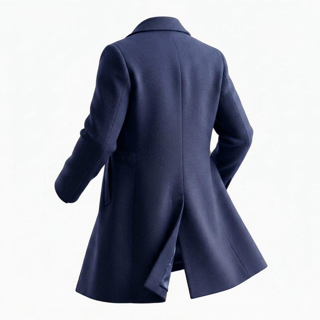 Men's Double-Breasted Wool Coat with and Thickened Design Outerwear
