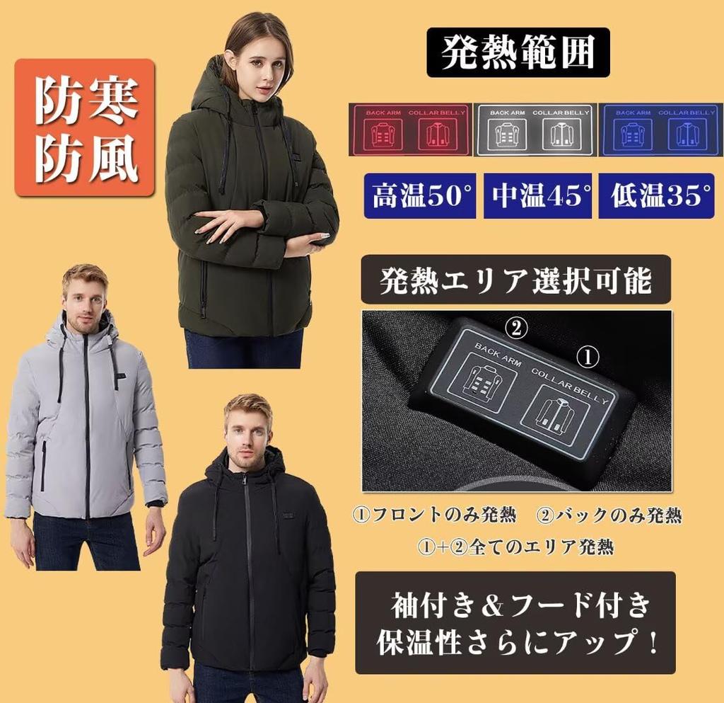 Yucahype Electric Heated Jacket with 11 Heating Sizes USB 3 Temperature Heated Electric Heated Fast for Outdoor and Points, M-7XL, Two-Button Control,