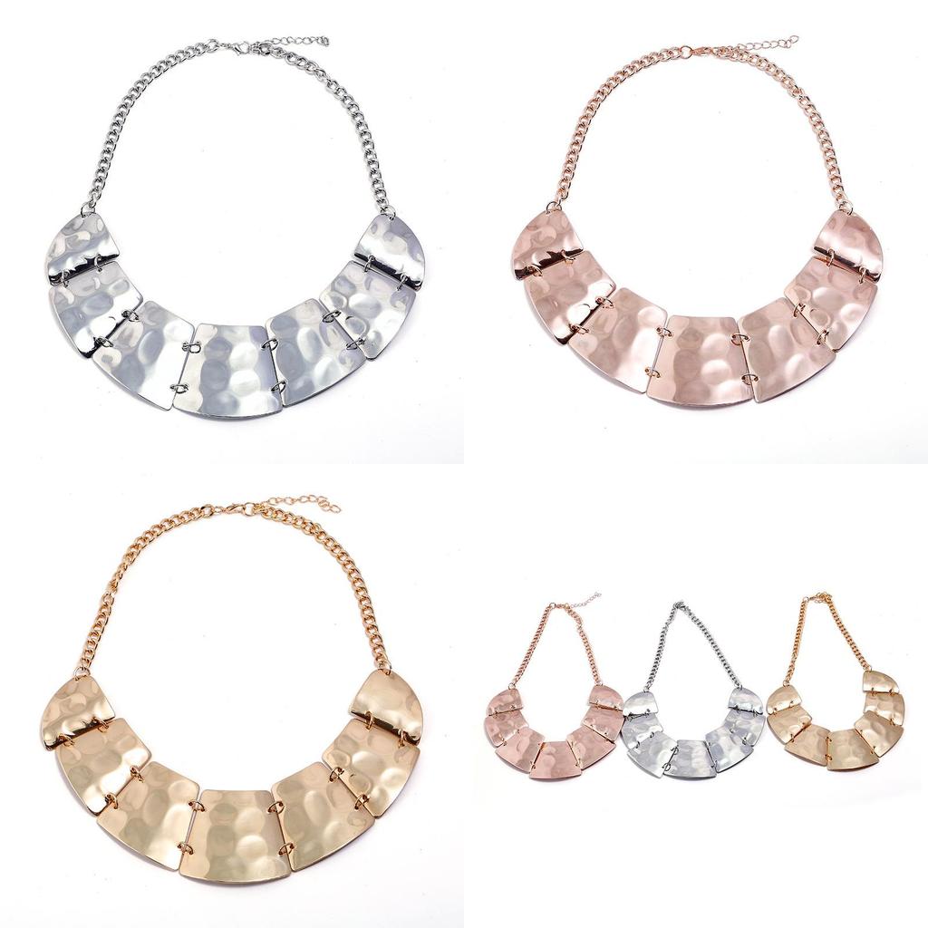 Personality Metal Geometric Smooth Design Spliced Necklace Accessories For