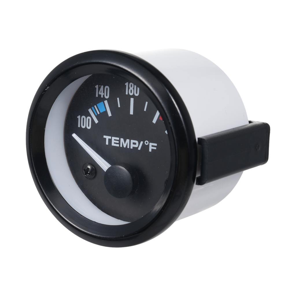 2" 52mm Wassertemperaturanzeige, 12V Kühlmitteltemperaturanzeige mit Sensor Weiße LED-Hintergrundbeleuchtung 100250 Fahrenheit