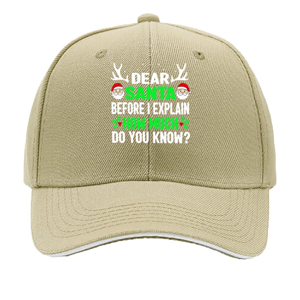Dear Santa How Much Christmas Quote Sandwich Baseball Cap Unisex Women Sun Cap Outdoor Workouts Hat