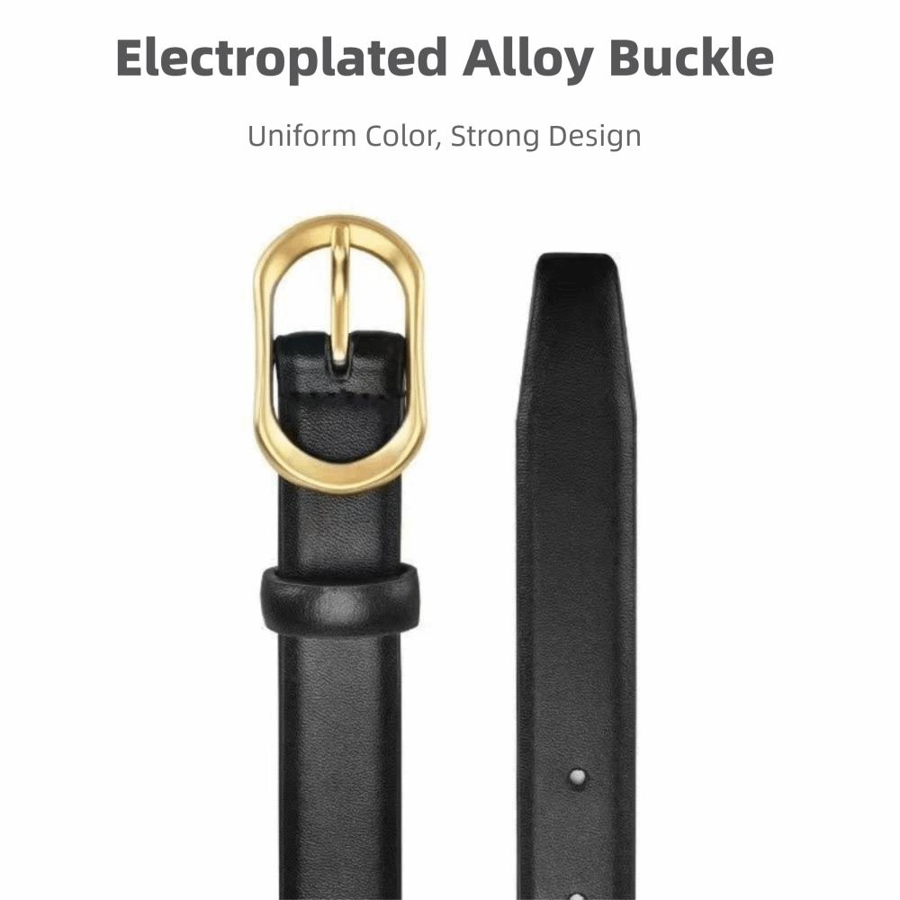 Adjustable Ladies Thin Soft Waistband With Gold Buckle Jeans Belt  Casual Wear