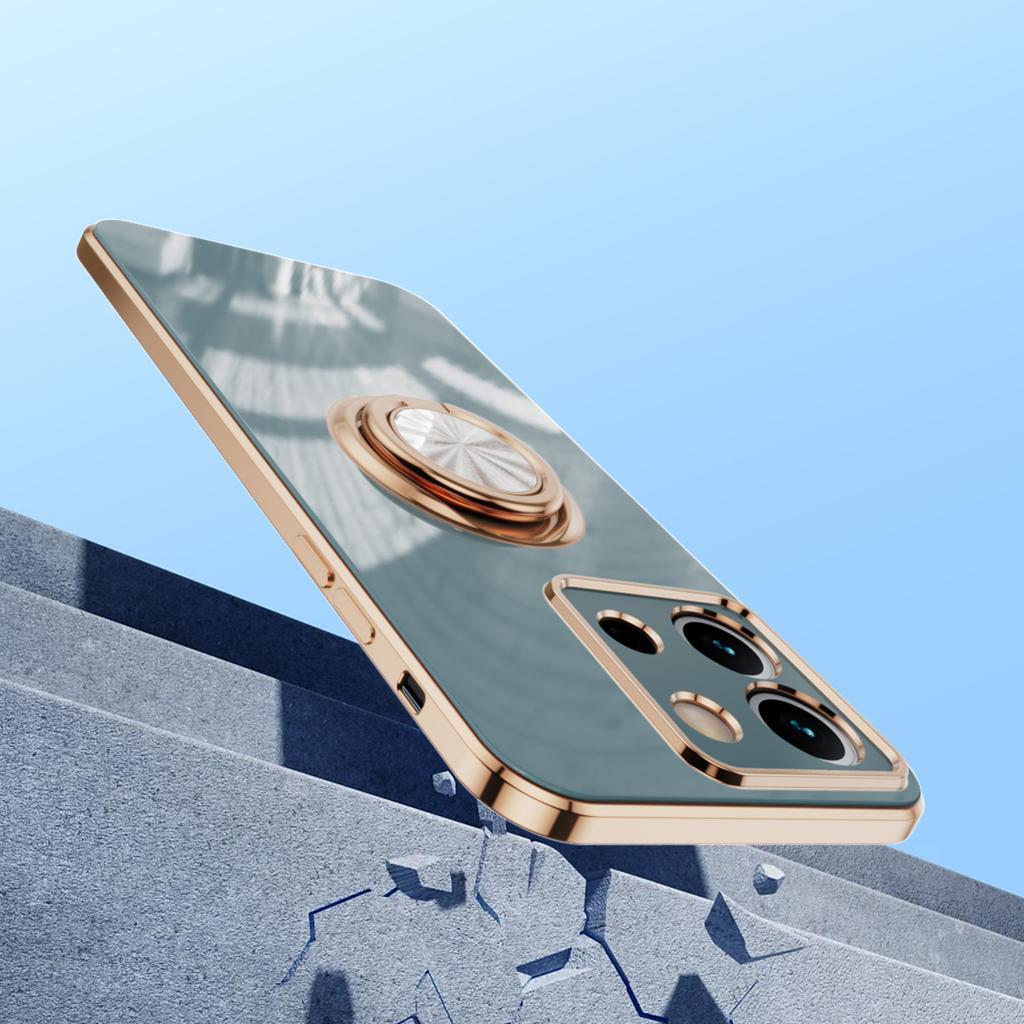For Xiaomi Redmi Note 13 5G Case Precise Cutouts 6D Electroplating TPU Phone Cover with Ring Holder