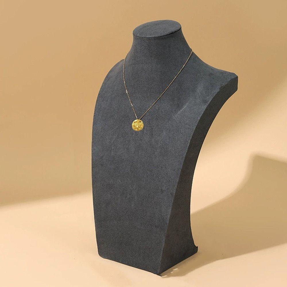 Human Shape Necklace Display Stand Neck Mold Ornament Holder Portable Mannequin Bust Exhibit Work