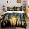 Glowing Forest with Swirls. Bedding Sets Duvet Cover Sets Duvet Covers Pillowcases(1 * Duvet Cover 2 * Pillowcases, Without Duvet Insert)