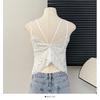 Summer Women Sweet Sequined Butterfly Embroidery Lace Spaghetti Strap Sleeveless Vest Tops for Girls