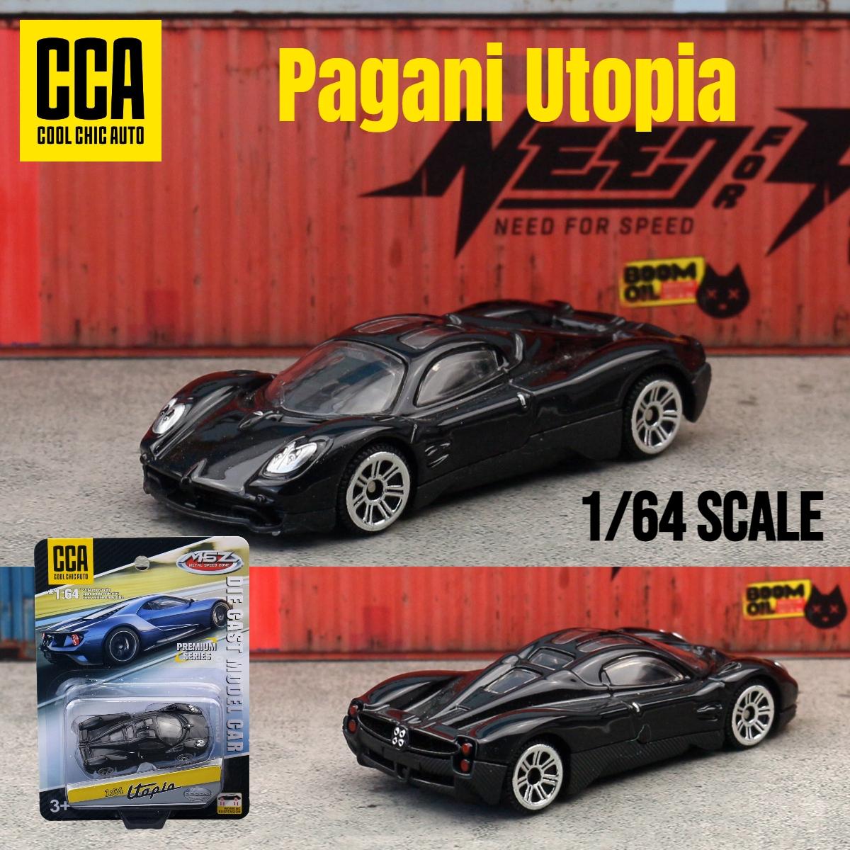 1/64 Pagani Utopia Toy Car Model CCA MSZ 1:64 Diecast Vehicle Miniature Free Wheels Collection Suitable for Hot Wheels Gift Kid чёрный