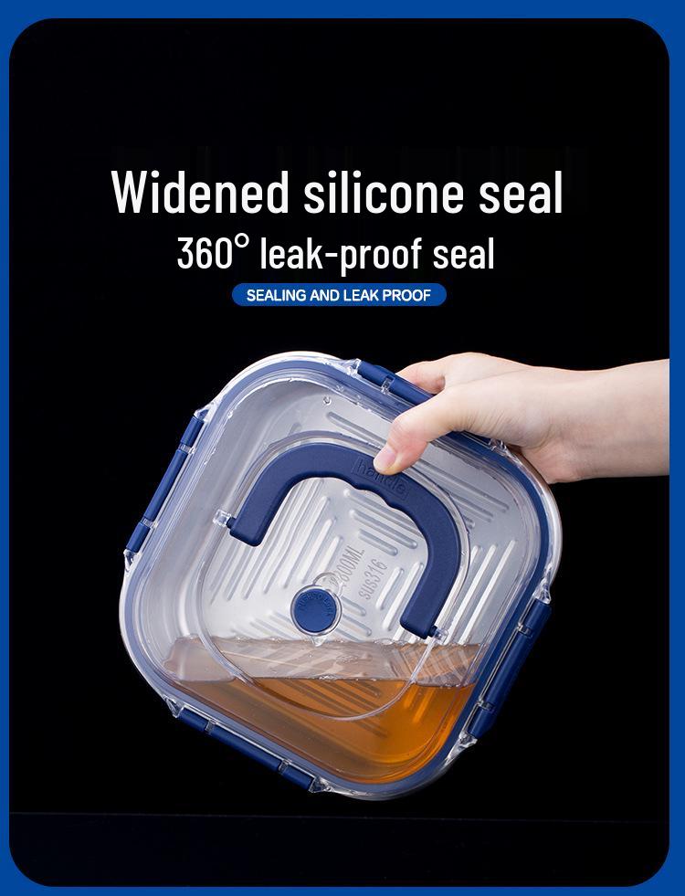 New 316 Stainless Steel Bento Box with Lid - Thickened, Enlarged, and Sealed for Fresh-Keeping and Refrigerator Storage