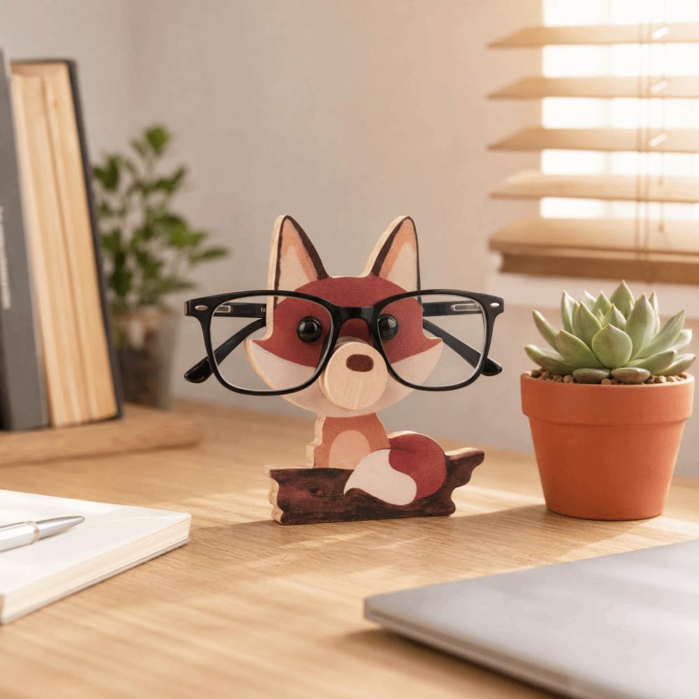 Four Optional Animal Carving Designs Wooden Animal Shaped Eyeglass Holder