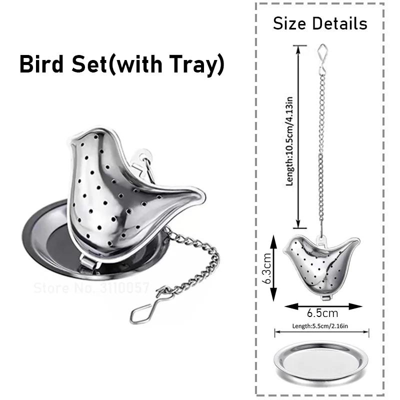 New Stainless Steel  Tea Infuser Teapot/Owl/Duck/Pumpkin Tray Spice Tea Strainer Herbal Filter Teaware Accessories Kitchen Tools