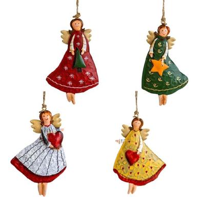 Klassischer Eisenengel-Ornament zur Weihnachtsbaumdekoration Retro-Stil Heim-Feiertagsakzent Engel Eisen Wandbehang