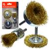 Steel Wire Brushes for Drills, Set of 3 Brushes