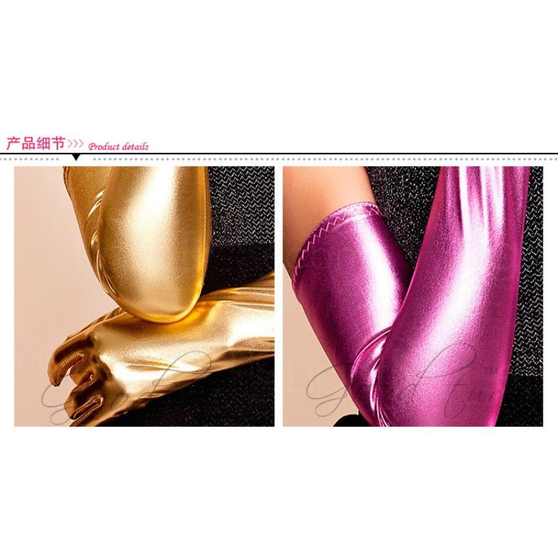 Sexy Patent Leather Gloves Glued Tight Long Sexy Queen Seduction Coated Sexy Underwear D Pole Dance Bright