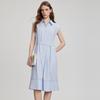 ELLE Solid Color Fashion Commuter Style Sleeveless Dress Women dresses Blue EL51415