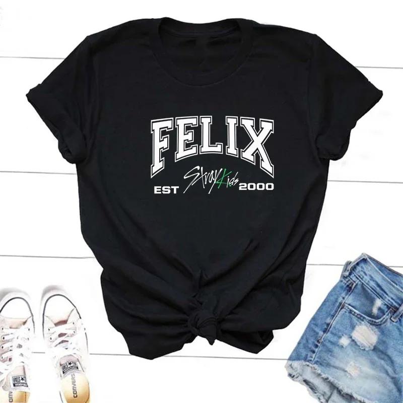 

Футболки с участниками Stray Kids ZX TEE Футболка в корейском уличном стиле Футболка с графикой K-pop концерта SKZ Бан Чан Чанбин Ли Но Группа Музыкальная футболка M