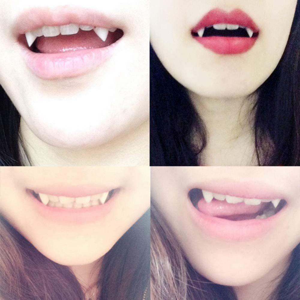 1/4Pair Resin Halloween Fangs Reusable False Teeth Cosplay Fake Teeth Masquerade Prank