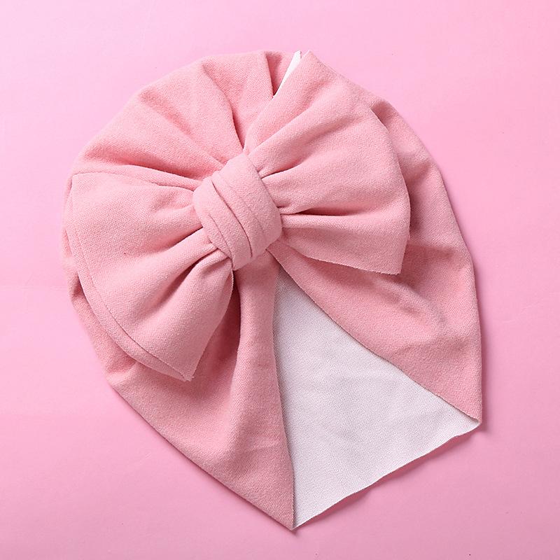 New Solid Color Baby Turban Cap Big Bow Infant Sweet Hat Newborn Elastic Bandana Headband Headscarf Beanie Kids Hair Accessories