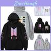 Felpa in pile con stampa logo Bts e chiusura a zip per adolescenti dallo stile di vita attivo